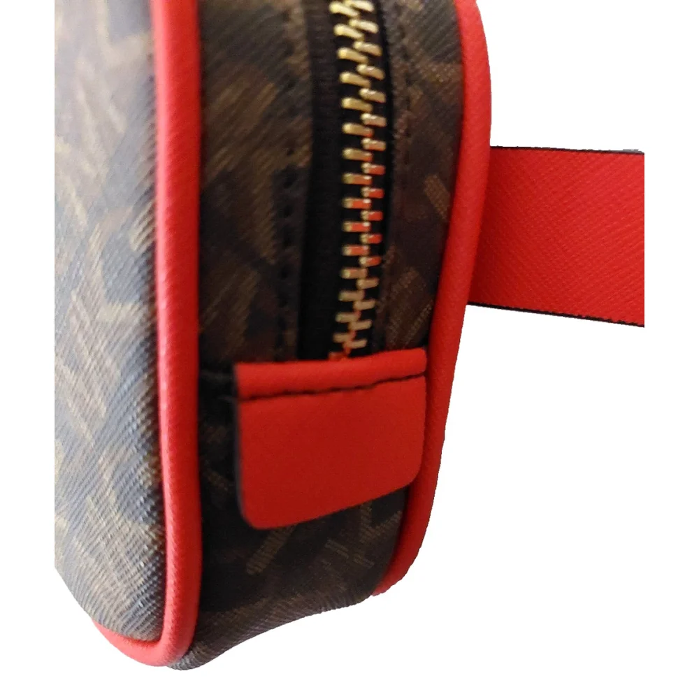 Michael Kors MK Monogram Logo Leather Belt Bag Brown Tan Red Belt Size L/XL NWT - Picture 5 of 5